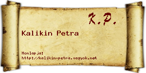 Kalikin Petra névjegykártya